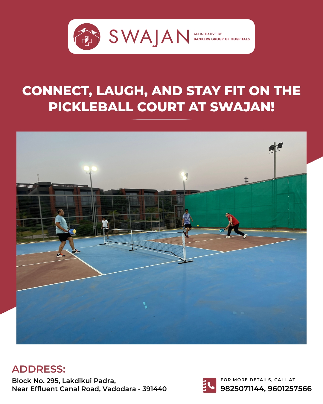 Connect, Laugh and Stay Fir on the Pickleball Court at Swajan.
